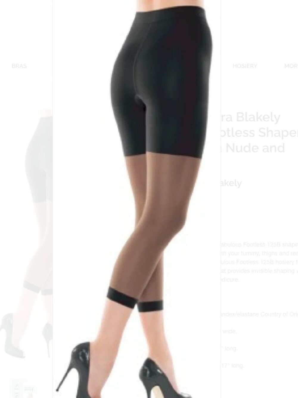 ASSETS Black Fabulous Footless Shaper Capri Size 5 (Plus) #125 Sara Blakely